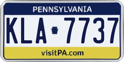 PA license plate KLA7737