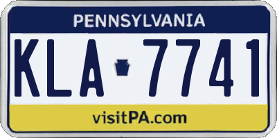 PA license plate KLA7741