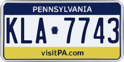 PA license plate KLA7743