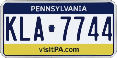 PA license plate KLA7744