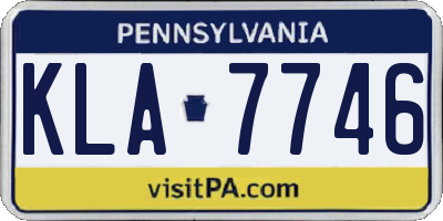 PA license plate KLA7746