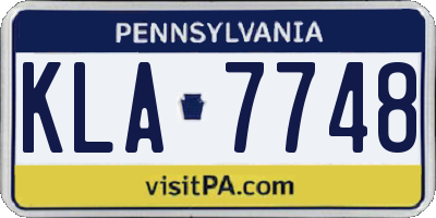 PA license plate KLA7748