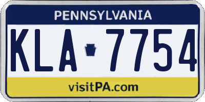 PA license plate KLA7754