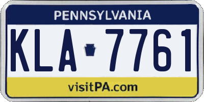 PA license plate KLA7761
