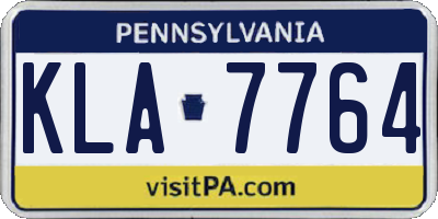 PA license plate KLA7764