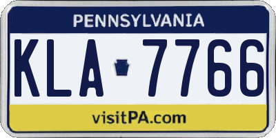 PA license plate KLA7766
