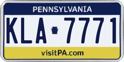 PA license plate KLA7771