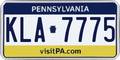 PA license plate KLA7775