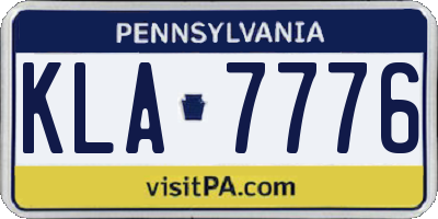 PA license plate KLA7776