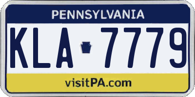 PA license plate KLA7779