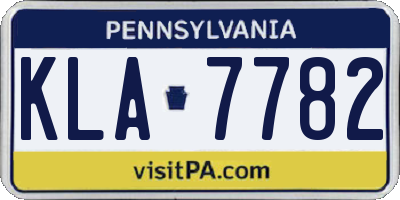 PA license plate KLA7782