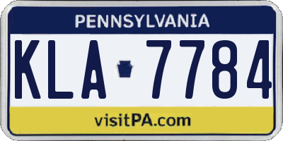 PA license plate KLA7784