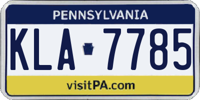 PA license plate KLA7785