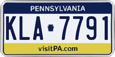 PA license plate KLA7791
