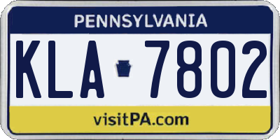 PA license plate KLA7802