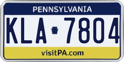 PA license plate KLA7804