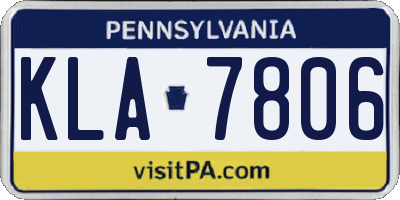 PA license plate KLA7806