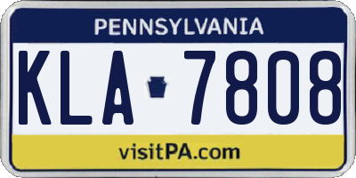 PA license plate KLA7808