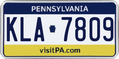 PA license plate KLA7809