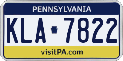 PA license plate KLA7822