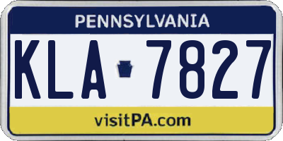 PA license plate KLA7827
