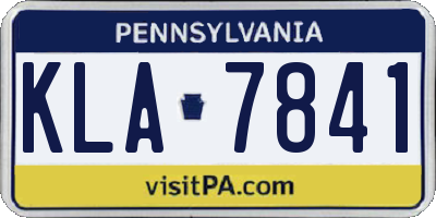PA license plate KLA7841