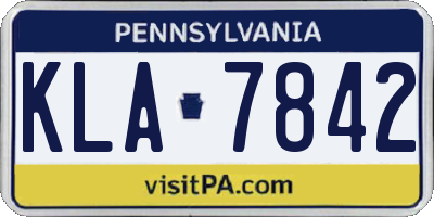 PA license plate KLA7842