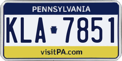 PA license plate KLA7851