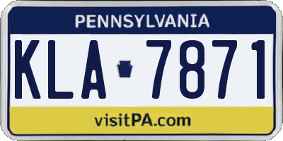 PA license plate KLA7871