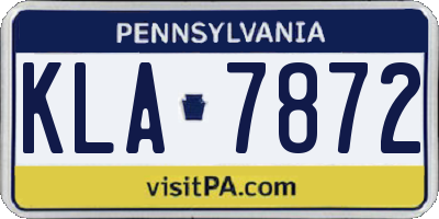 PA license plate KLA7872