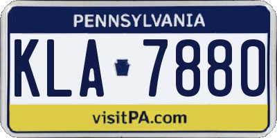 PA license plate KLA7880