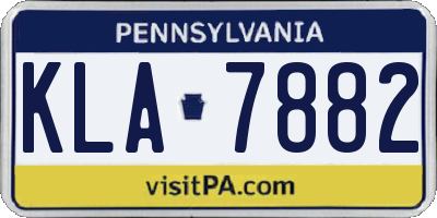 PA license plate KLA7882