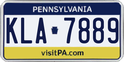 PA license plate KLA7889