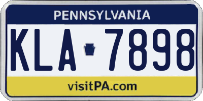 PA license plate KLA7898