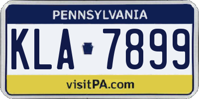 PA license plate KLA7899