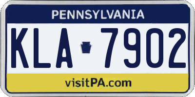 PA license plate KLA7902
