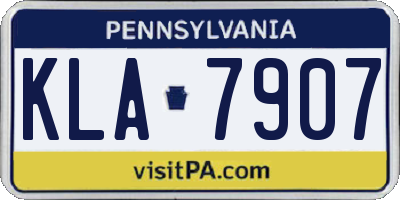PA license plate KLA7907