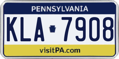 PA license plate KLA7908