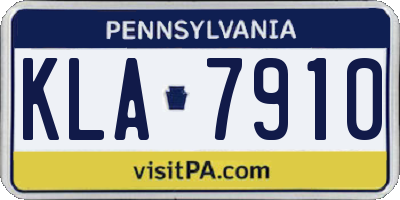 PA license plate KLA7910