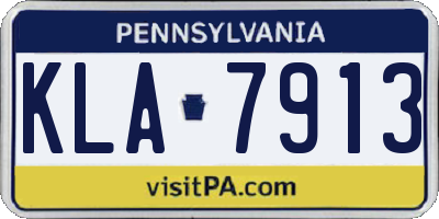 PA license plate KLA7913