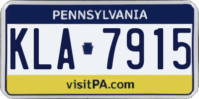 PA license plate KLA7915