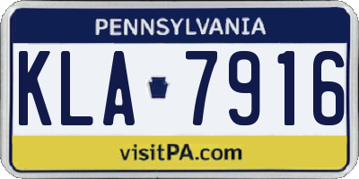 PA license plate KLA7916