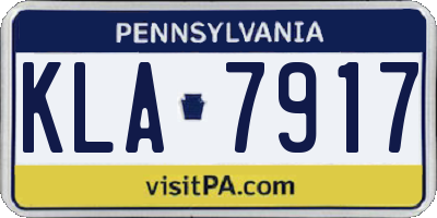 PA license plate KLA7917
