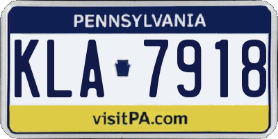 PA license plate KLA7918