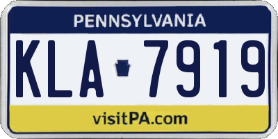 PA license plate KLA7919