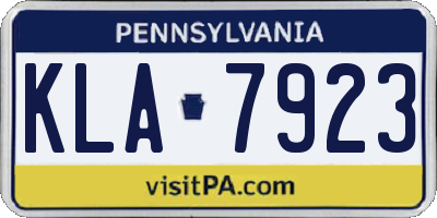 PA license plate KLA7923