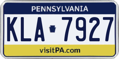PA license plate KLA7927