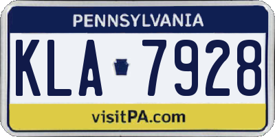 PA license plate KLA7928