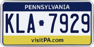 PA license plate KLA7929