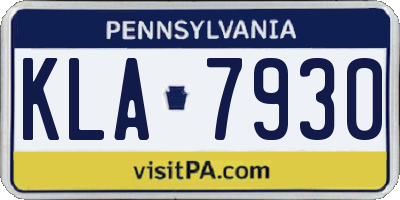 PA license plate KLA7930
